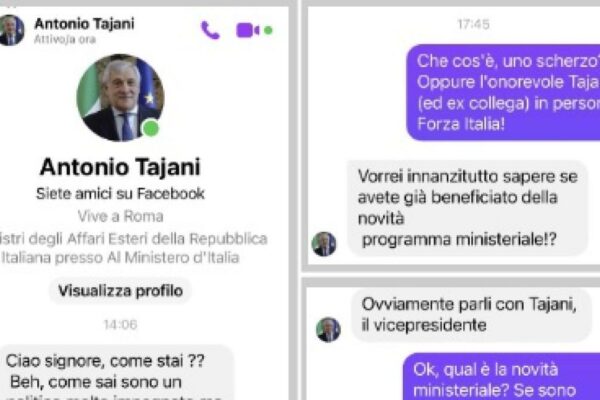 Cuenta falsa en Facebook: un impostor de Antonio Tajani ofrece préstamos de hasta 1 millón. “Hola, soy el viceprimer ministro…” Así es como lo descubrimos